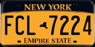 NY license plate FCL7224