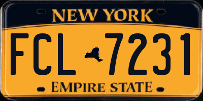 NY license plate FCL7231
