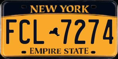 NY license plate FCL7274