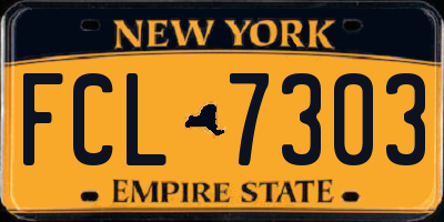 NY license plate FCL7303
