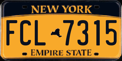 NY license plate FCL7315