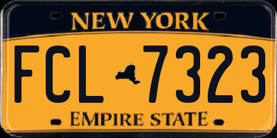 NY license plate FCL7323