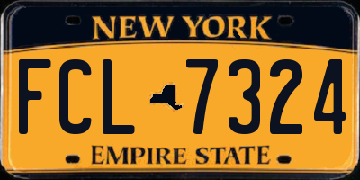 NY license plate FCL7324