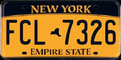 NY license plate FCL7326
