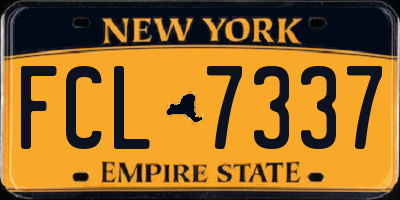 NY license plate FCL7337