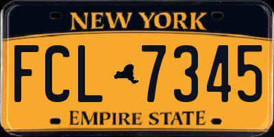 NY license plate FCL7345