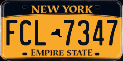 NY license plate FCL7347