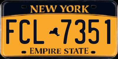 NY license plate FCL7351