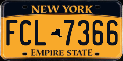 NY license plate FCL7366
