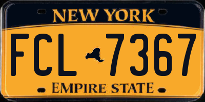 NY license plate FCL7367