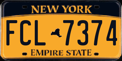 NY license plate FCL7374