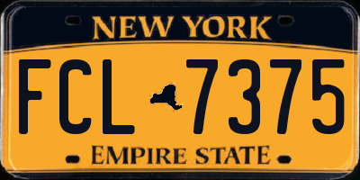 NY license plate FCL7375