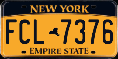 NY license plate FCL7376