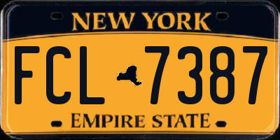NY license plate FCL7387