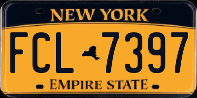 NY license plate FCL7397