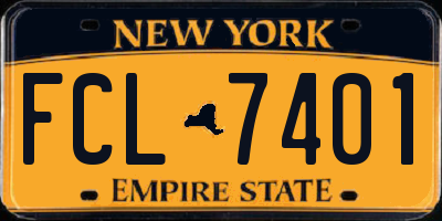 NY license plate FCL7401