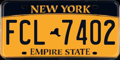 NY license plate FCL7402