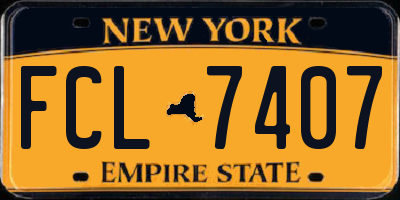 NY license plate FCL7407