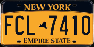 NY license plate FCL7410