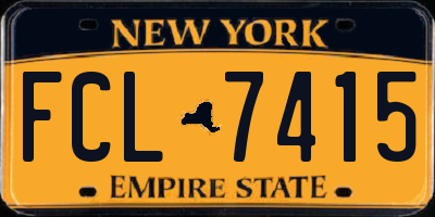 NY license plate FCL7415