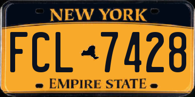 NY license plate FCL7428