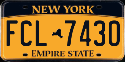 NY license plate FCL7430