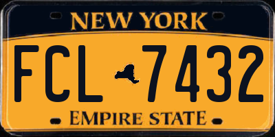 NY license plate FCL7432