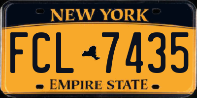 NY license plate FCL7435