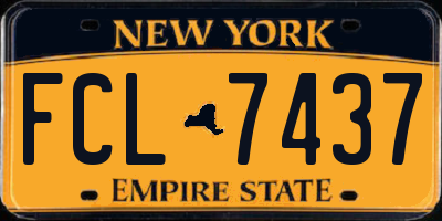 NY license plate FCL7437