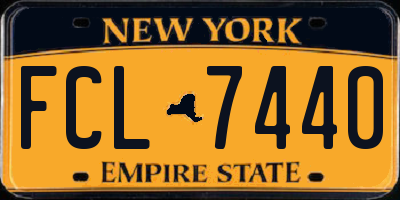 NY license plate FCL7440