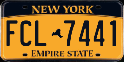 NY license plate FCL7441