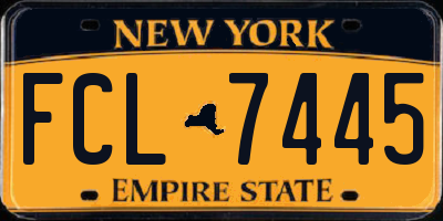 NY license plate FCL7445