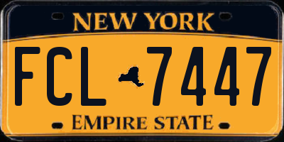 NY license plate FCL7447