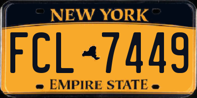 NY license plate FCL7449