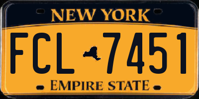 NY license plate FCL7451