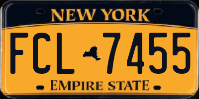 NY license plate FCL7455