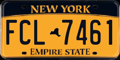 NY license plate FCL7461