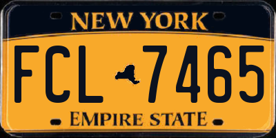 NY license plate FCL7465