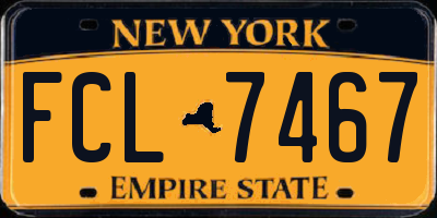 NY license plate FCL7467