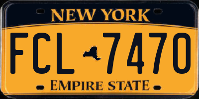 NY license plate FCL7470