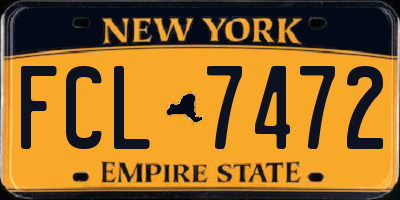 NY license plate FCL7472