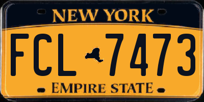 NY license plate FCL7473