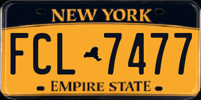 NY license plate FCL7477