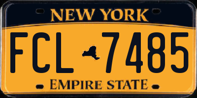 NY license plate FCL7485