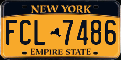 NY license plate FCL7486