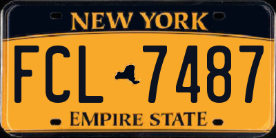NY license plate FCL7487