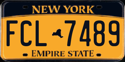 NY license plate FCL7489