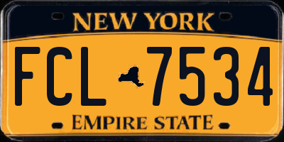 NY license plate FCL7534