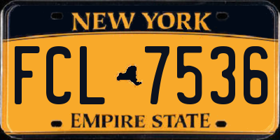 NY license plate FCL7536