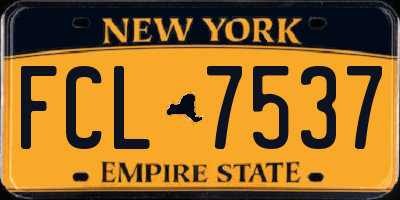 NY license plate FCL7537